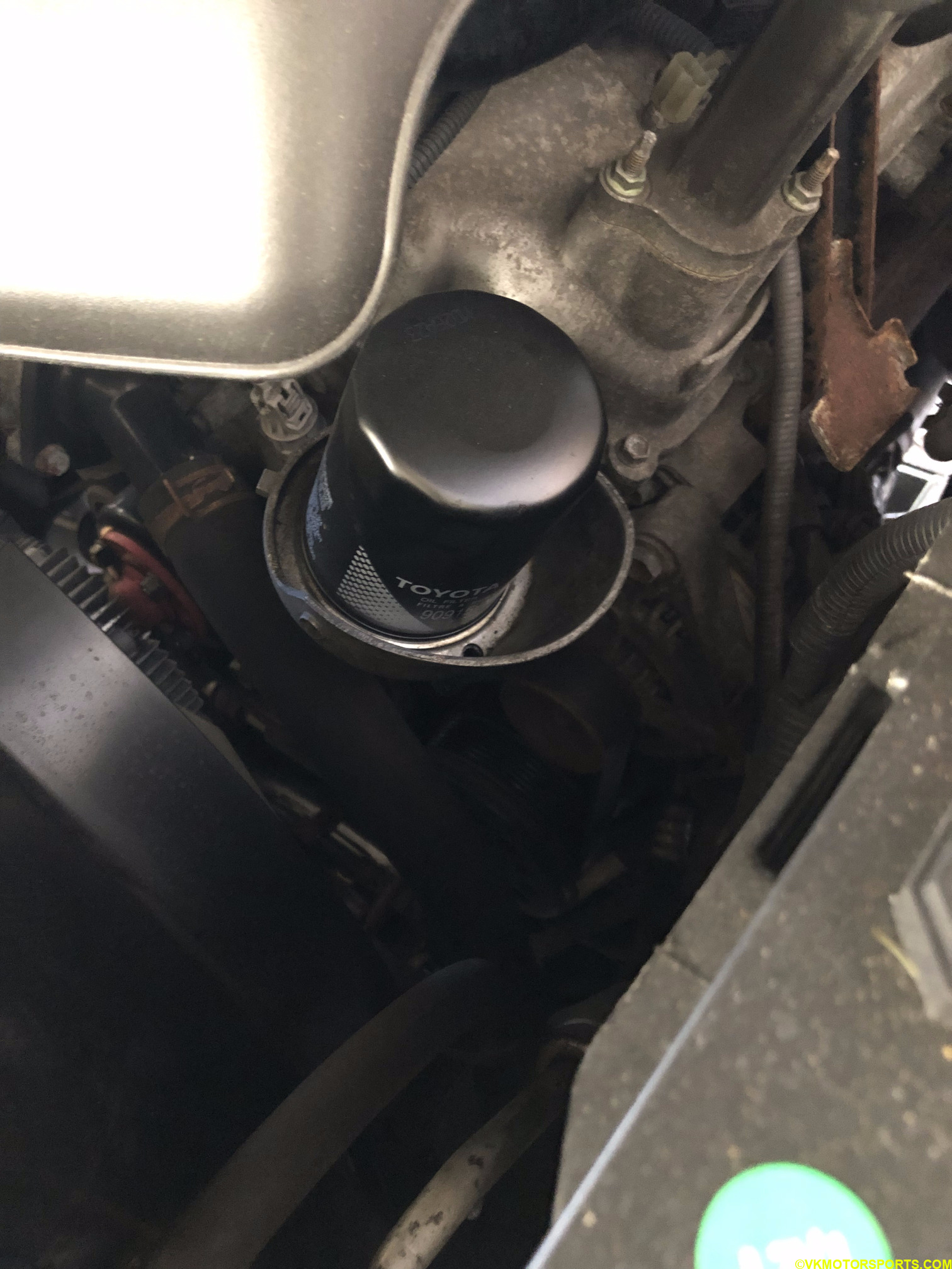 Figure 7. Existing oil filter location in engine bay