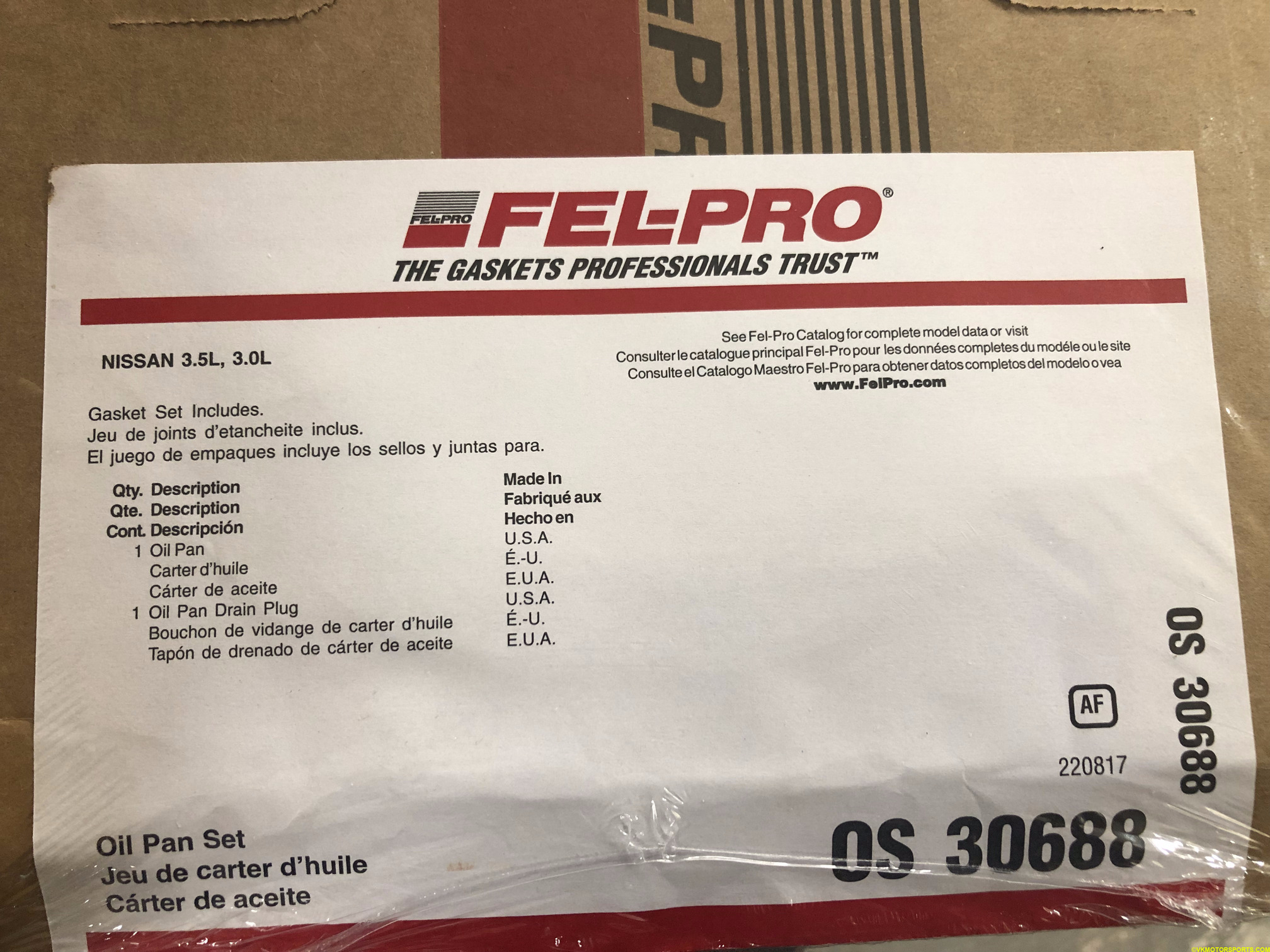 Figure 4. FelPro OS30688 Gasket