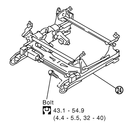 Figure 10c. Seat bracket torque specifications from the service manual