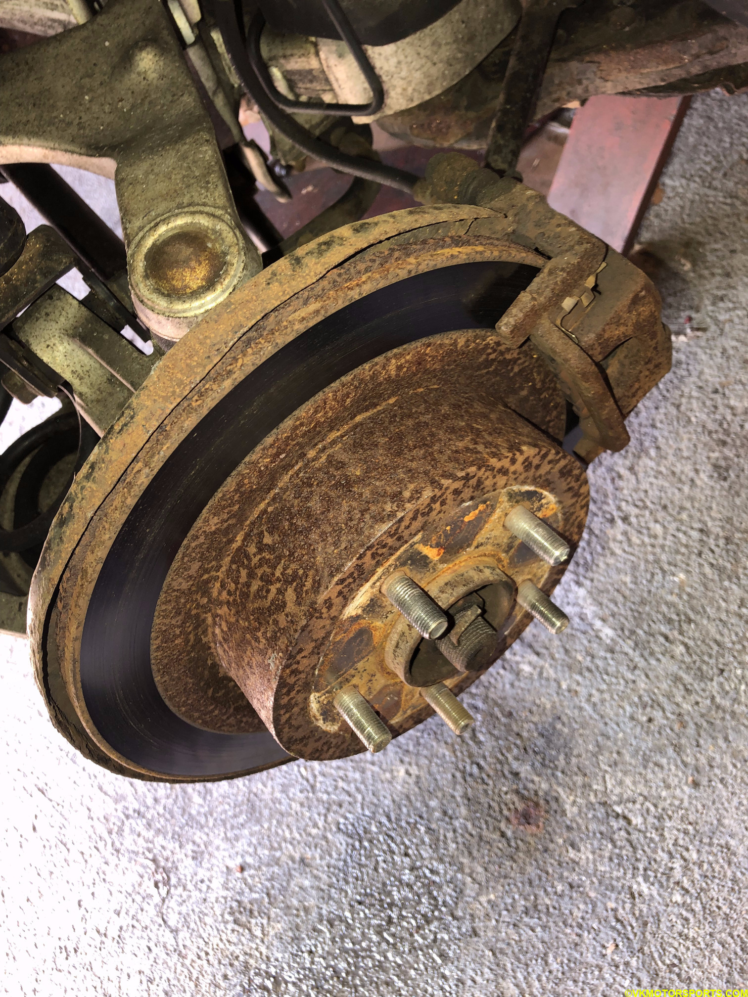 Figure 3. Rear Rotor on passenger side is rusty