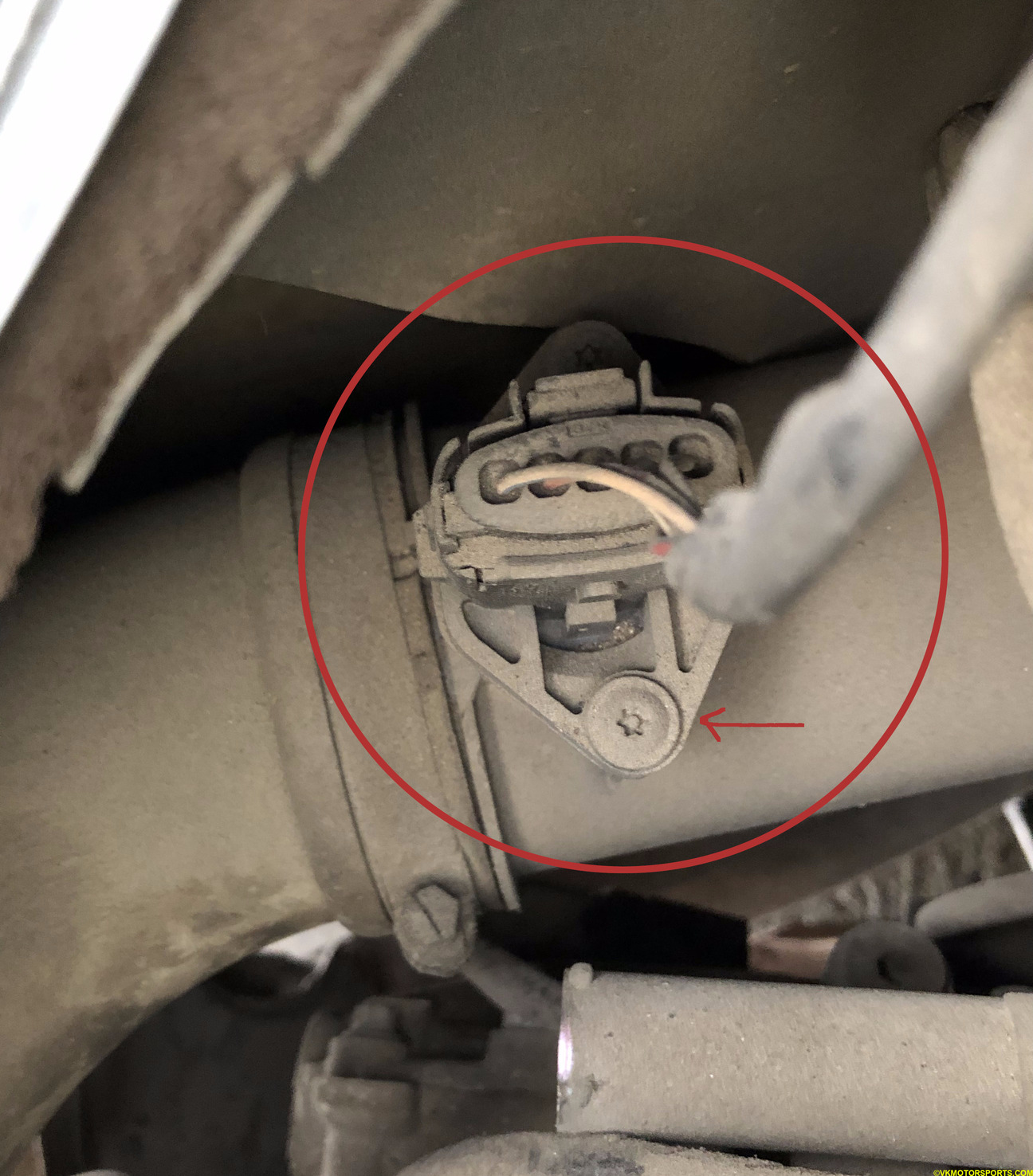 Figure 3. Locate the MAF sensor in the intake