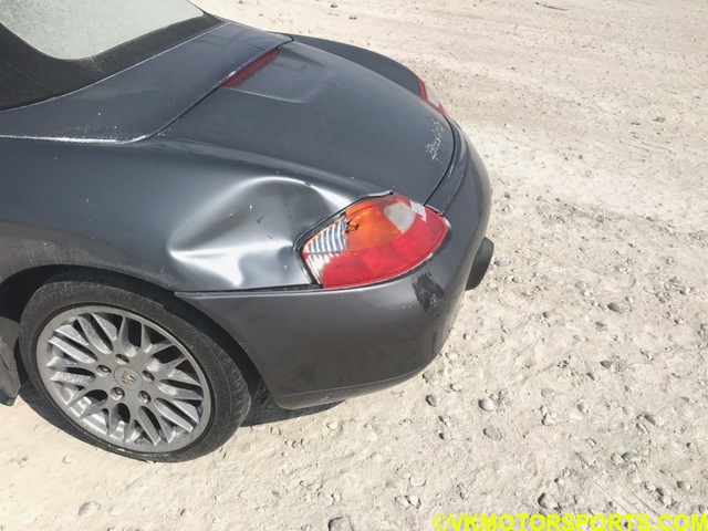 Figure 3a. Porsche Boxster S at the Copart TX lot - rear damage