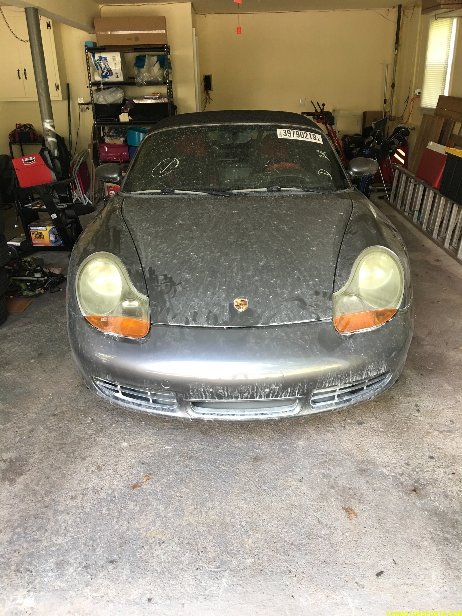 Figure 12. Boxster pushed into the garage