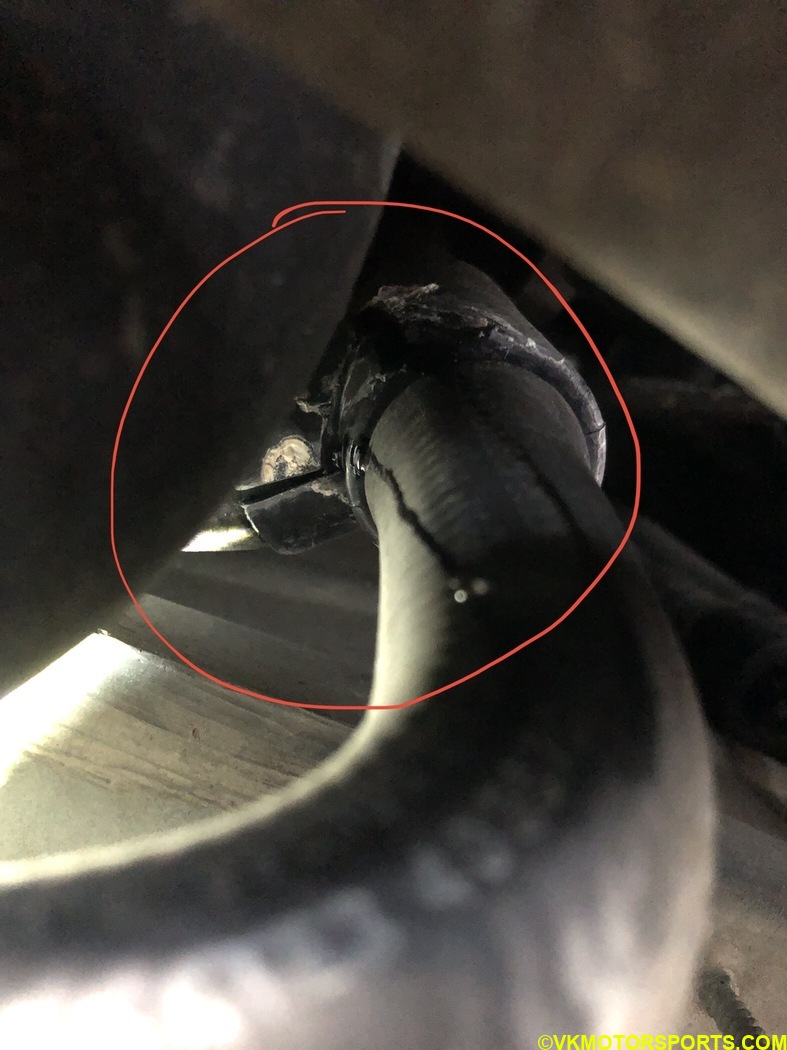 Figure 10. Coolant hose leak