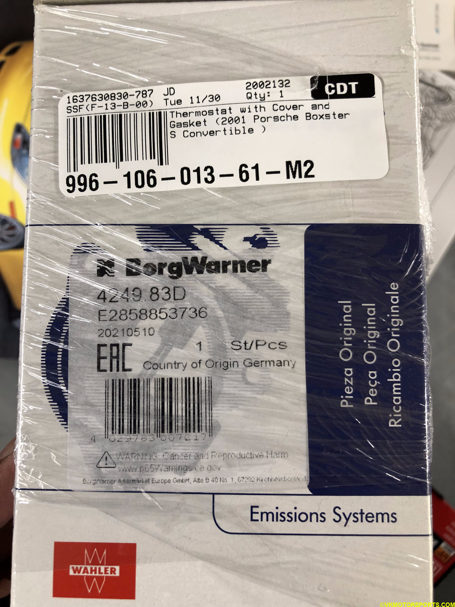 Figure 13a. New thermostat packaging for part# 996-106-013-61-M2