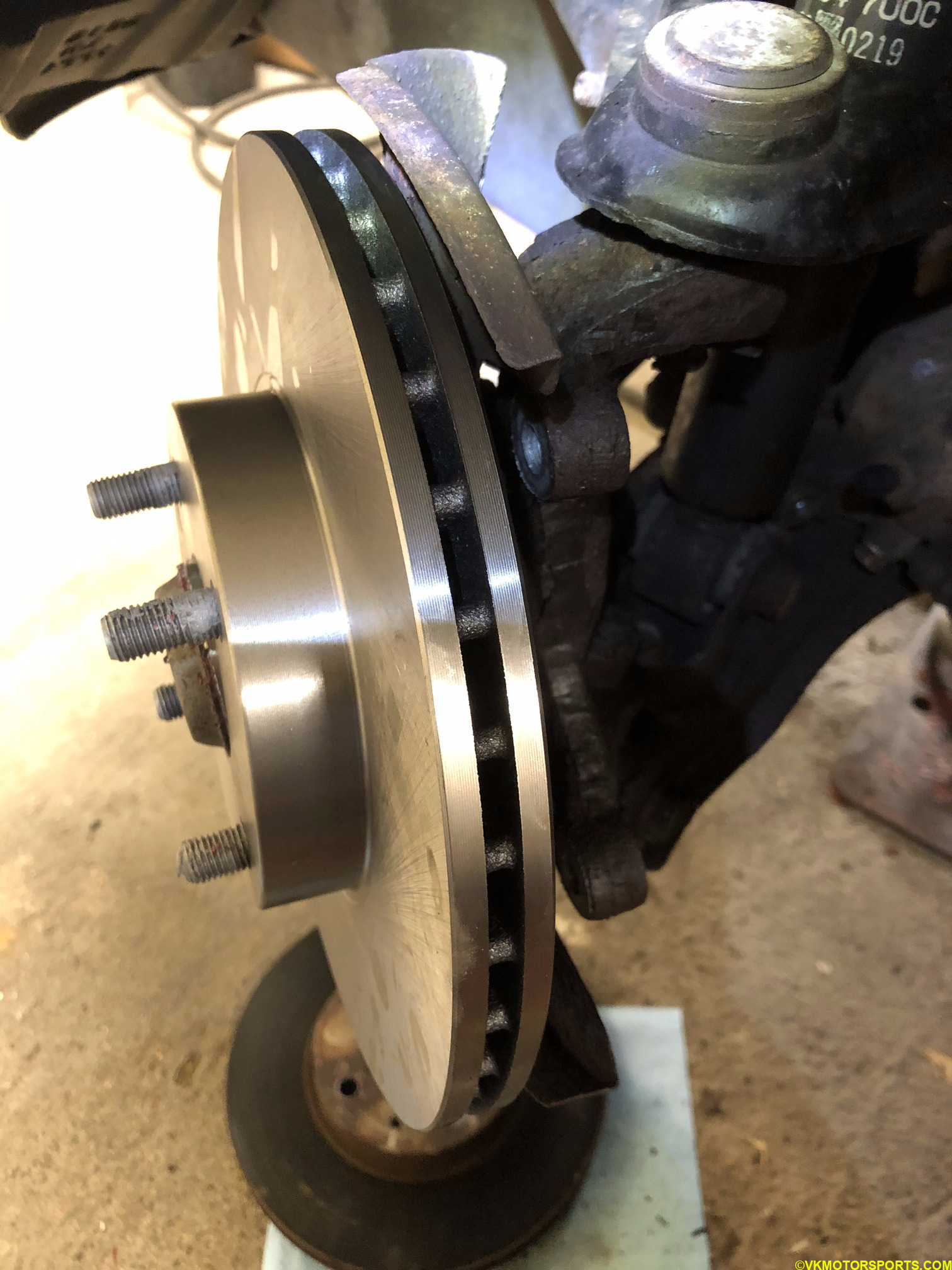 Install the new rotor on the wheel hub