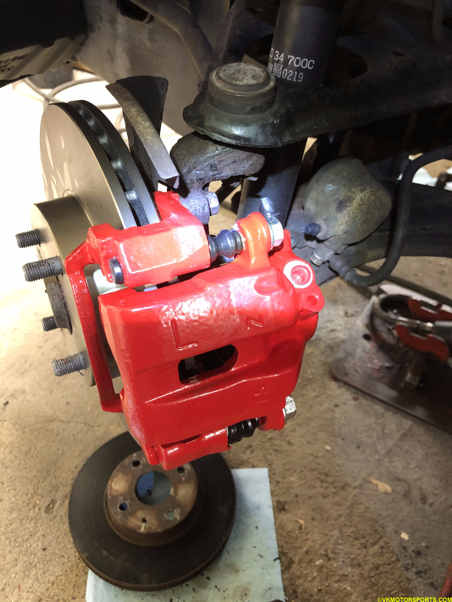 Installed caliper on the driver side marked with L