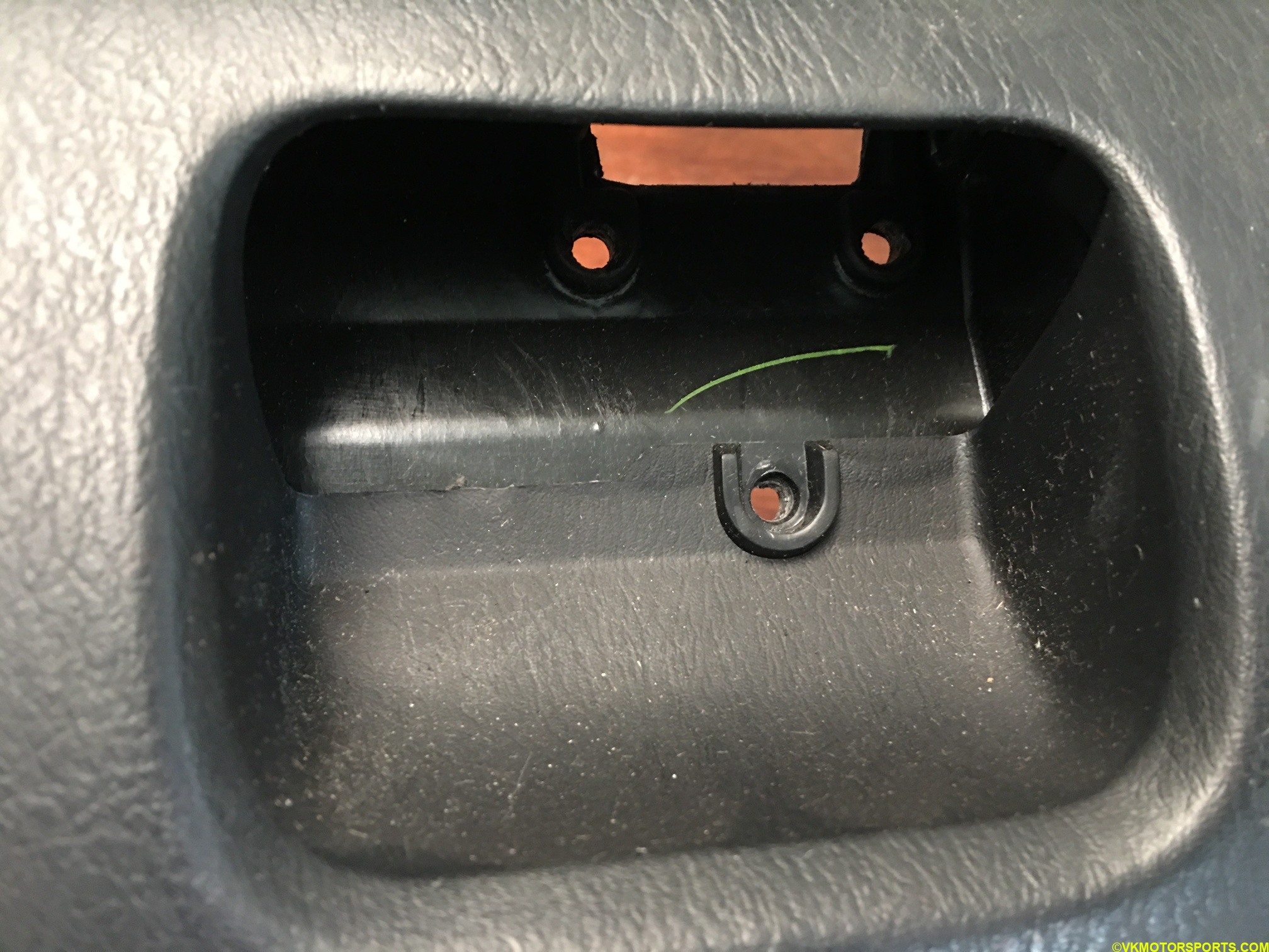 Replacement glove box lock screw holes