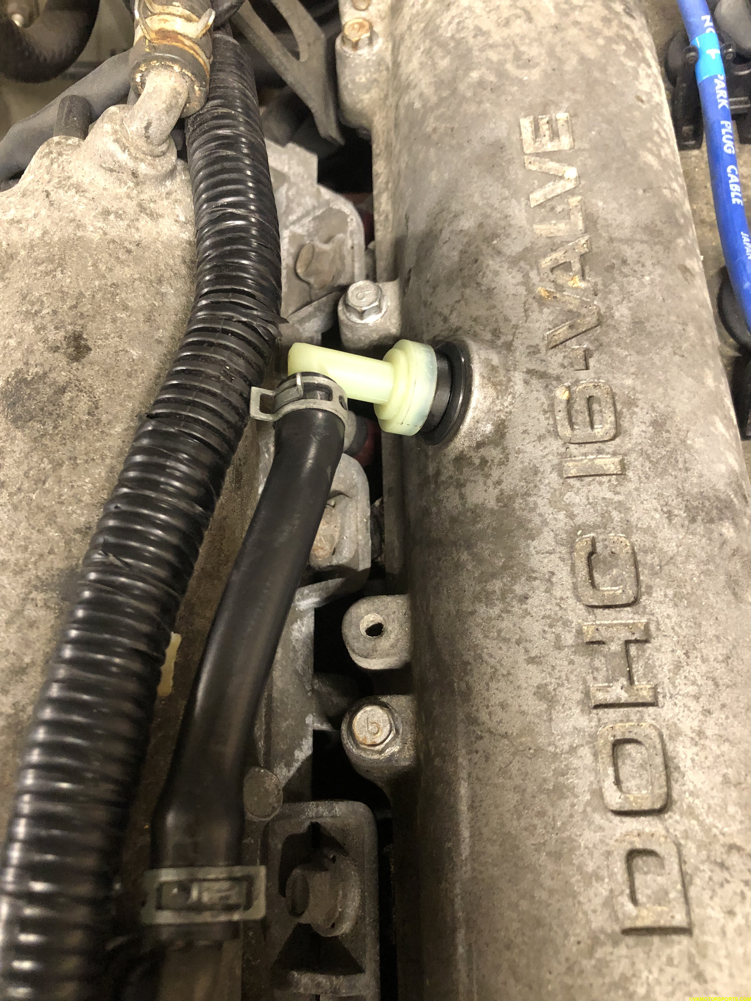 Figure 8. New PCV valve and grommet installed