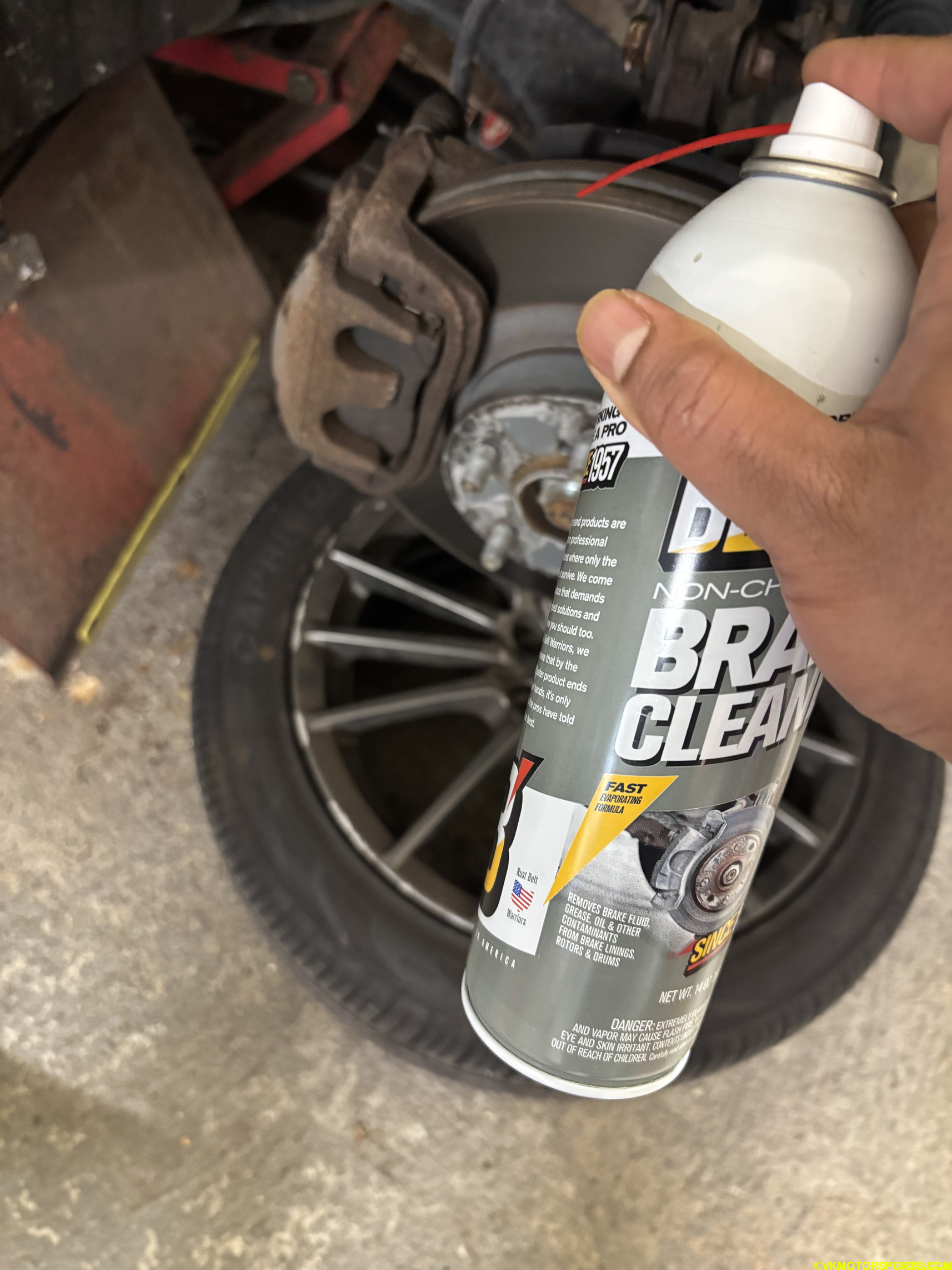 Figure 3. Clean the brakes, calipers, rotors with Brake Cleaner
