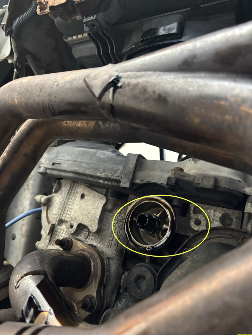 Figure 8. Old oil filter removed