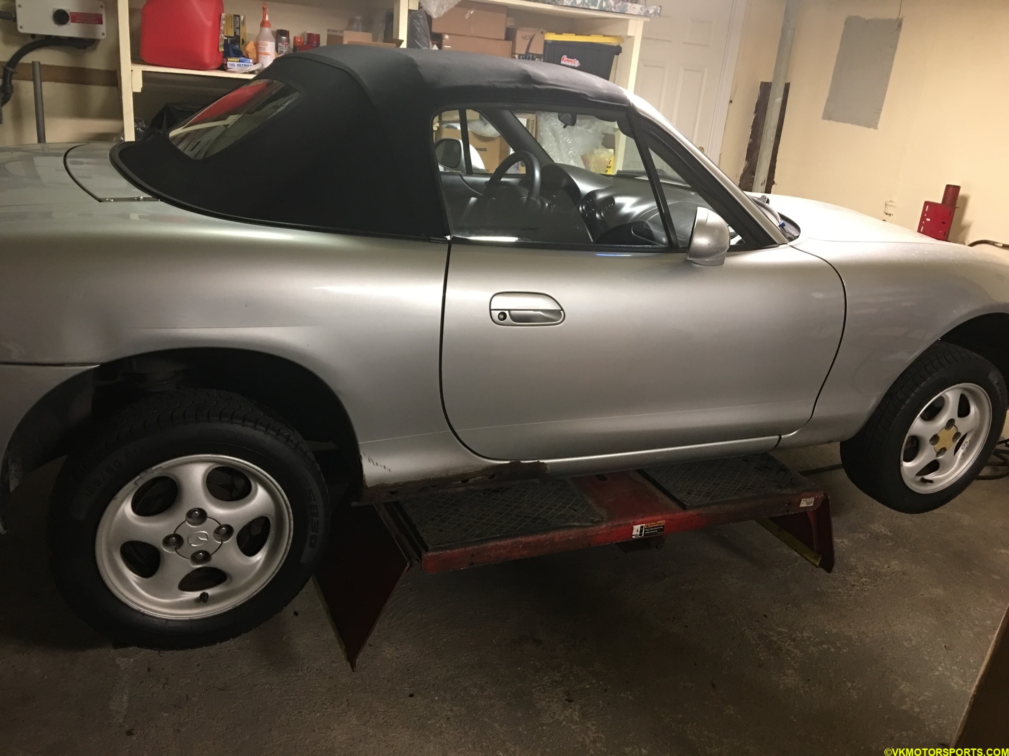 Miata on the lift